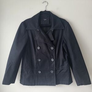 Jacob Black Double-Breasted Pea Coat Sz Large